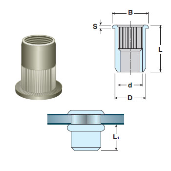 Piulite nit striate cu cap cilindric din otel inoxidabil